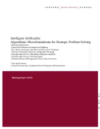 Intelligent Artificiality: Algorithmic Microfoundations for Strategic