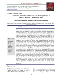Isolation of Bioluminescent Bacteria and Their Application in Toxicity Testing of Chromium in Water