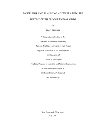 Modeling and Planning Accelerated Life Testing With