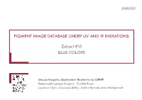 Pigment Image Database Under Uv and Ir Radiations