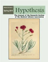 Spring 2014 Hypothesis the Journal of the Research Section of the Medical Library Association