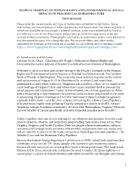 Transcripts of Witness Testimony