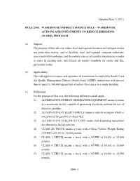 (Adopted May 7, 2021) RULE 2305. WAREHOUSE INDIRECT SOURCE