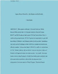 Agnes Meyer Driscoll Vs. the Enigma and the Bombe Colin Burke