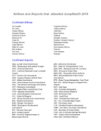 Airlines and Airports That Attended Jumpstart® 2019