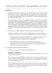 Bishops' Response to IICSA Recommendations
