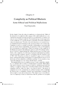 Complicity As Political Rhetoric Some Ethical and Political Reflections Paul Reynolds