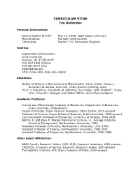 CURRICULUM VITAE Tim Bollerslev