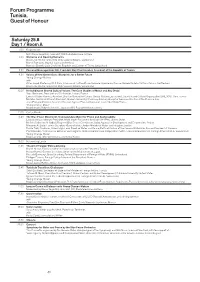 Forum Programme Tunisia, Guest of Honour