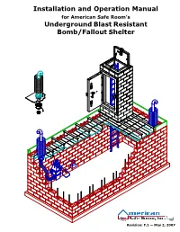 Installation and Operation Manual Underground Blast Resistant Bomb