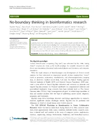 No-Boundary Thinking in Bioinformatics