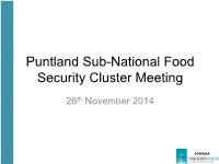 Puntland Sub-National Food Security Cluster Meeting