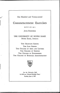 1967-06-04 University of Notre Dame Commencement Program
