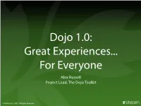 Alex Russell Project Lead, the Dojo Toolkit Maslow’S Hierarchy of Needs
