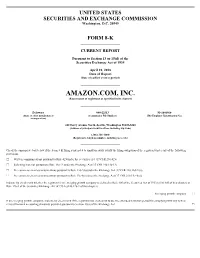 AMAZON.COM, INC. (Exact Name of Registrant As Specified in Its Charter)