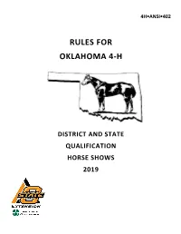 Rules for Oklahoma 4-H