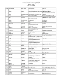 Speaker Order February 19, 2021