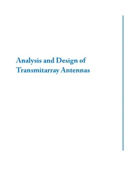 Analysis and Design of Transmitarray Antennas Synthesis Lectures on Antennas
