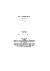 Lint, a C Program Checker Lint, a C