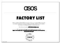 Our Factory List to Demonstrate Our Pledge to Transparency