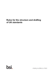 Rules for the Structure and Drafting of UK Standards
