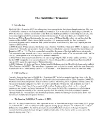 The Field Effect Transistor