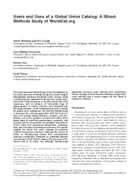 Users and Uses of a Global Union Catalog: a Mixed&#8208