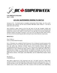 2015 Bc Superweek Riders to Watch
