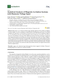 Analytical Analysis of Magnetic Levitation Systems with Harmonic Voltage Input
