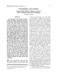 Changes in Bale Moisture, Thickness, and Force Due to Changing Environments and Bagging W