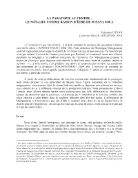 Le Non-Lieu Comme Raison D'être De Susana Soca