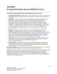 [MS-EFSR]: Encrypting File System Remote (EFSRPC) Protocol