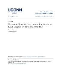 Nonatonic Harmonic Structures in Symphonies by Ralph Vaughan Williams and Arnold Bax Cameron Logan Cam.Logan@Gmail.Com