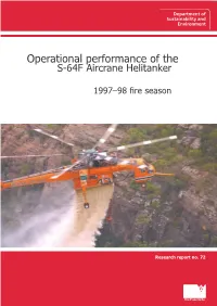 Operational Performance of the S-64F Aircrane Helitanker
