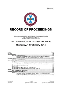 Record of Proceedings