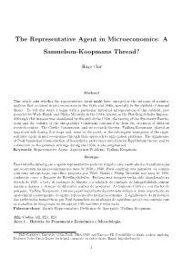 The Representative Agent in Microeconomics: a Samuelson-Koopmans Thread?