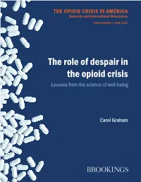 The Role of Despair in the Opioid Crisis Lessons from the Science of Well-Being