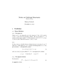 Notes on Uniform Structures Annex to H104