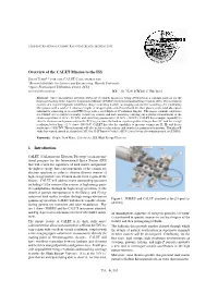 Overview of the CALET Mission to the ISS 1 Introduction