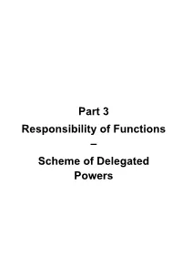 Scheme of Delegated Powers