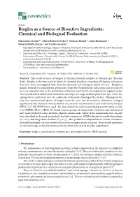 Bioglea As a Source of Bioactive Ingredients: Chemical and Biological Evaluation