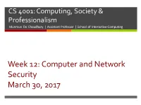 Computer and Network Security March 30, 2017 Chapter Overview