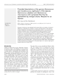 Emended Descriptions of the Genera Myxococcus and Corallococcus, Typification of the Species Myxococcus Stipitatus and Myxococcu
