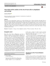Hans Selye and His Studies on the Role of Mast Cells in Calciphylaxis and Calcergy