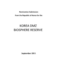Korea DMZ Biosphere Reserve Nomination