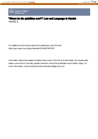 Law and Language in Hamlet HEINZE, E