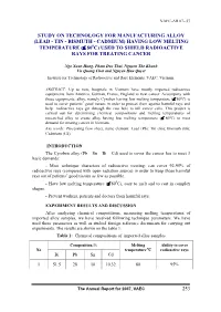 (Lead-Tin-Bismuth-Cadmium) Having Low Melting Temperature