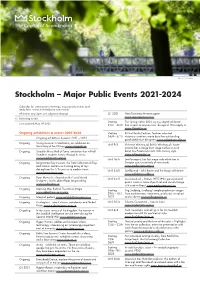 Major Public Events 2021-2024
