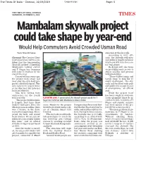 Mambalam Skywalk Project Could Take Shape by Year-End
