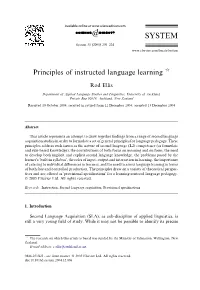 Principles of Instructed Language Learning Q